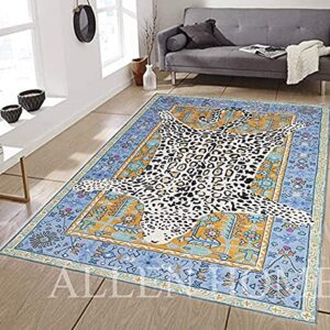 Persian Traditional Wool Area Rugs by Allen Home | Durable | 100% Wool, Hand Tufted | Living Room, Dining Room, Bedroom, and Entryway Area Rugs | 8’ x 10’ | Octavia Leopard