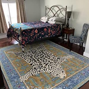 Persian Traditional Wool Area Rugs by Allen Home | Durable | 100% Wool, Hand Tufted | Living Room, Dining Room, Bedroom, and Entryway Area Rugs | 8’ x 10’ | Octavia Leopard