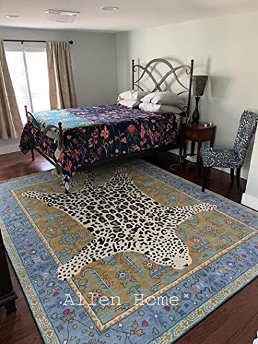 Persian Traditional Wool Area Rugs by Allen Home | Durable | 100% Wool, Hand Tufted | Living Room, Dining Room, Bedroom, and Entryway Area Rugs | 8’ x 10’ | Octavia Leopard