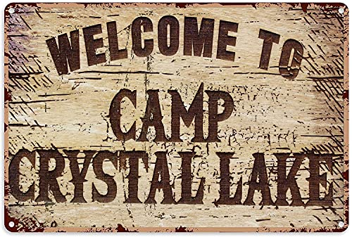 Camping Art Decor Vintage Summer Camping Metal Sign Decor Vintage Sign for Indoor Outdoor Farmhouse Coffee Shop 12x8 inch (White-382)