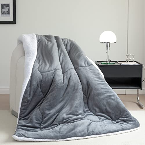 CHOSHOME Sherpa Fleece Blanket Twin Size Super Thick, Fuzzy Plush Flannel Blanket for Couch, Sofa and Bed, Microfiber Lightweight Reversible Soft Cozy Warm Luxury Bed Throw Blanket, 60x80 Inches
