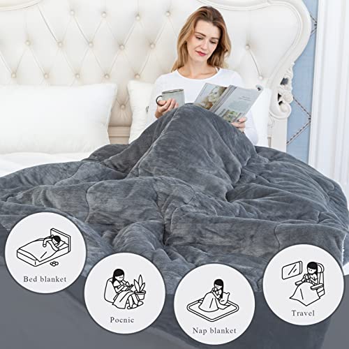 CHOSHOME Sherpa Fleece Blanket Twin Size Super Thick, Fuzzy Plush Flannel Blanket for Couch, Sofa and Bed, Microfiber Lightweight Reversible Soft Cozy Warm Luxury Bed Throw Blanket, 60x80 Inches