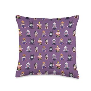 disney villains kawaii purple throw pillow, 16x16, multicolor