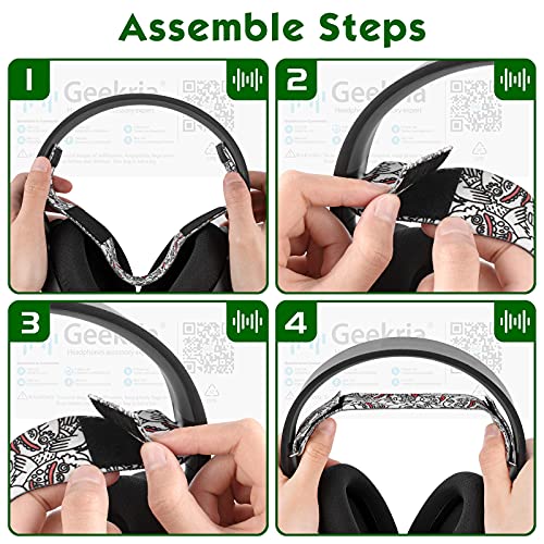 Geekria Flex Fabric Headband Pad, Compatible with SteelSeries Arctis 5, Arctis 3 All-Platform Gaming Headphones Replacement Band/Headset Headband Cushion Cover Repair Parts (Cartoon)