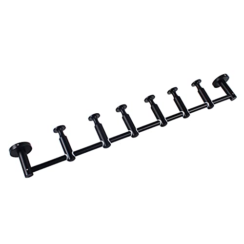 DNYSYSJ Rotating Coat Hooks, Wall-Mounted Coat Hooks Coat Rack, Vertical Wall Hanger with 6 Swivel Arms, Towel Hooks for Bathroom, Entryway Hooks for Scarves, Clothes, Handbags (Black)