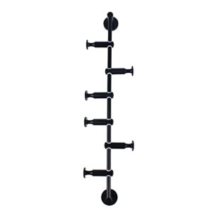 DNYSYSJ Rotating Coat Hooks, Wall-Mounted Coat Hooks Coat Rack, Vertical Wall Hanger with 6 Swivel Arms, Towel Hooks for Bathroom, Entryway Hooks for Scarves, Clothes, Handbags (Black)