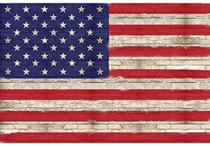 30" x 44" panel american flag patriotic usa united states stars & stripes rustic barn wood-look americana cotton fabric panel (d305.38)