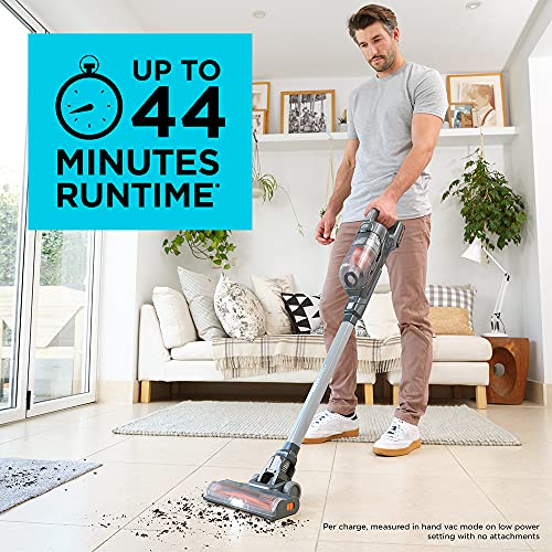 BLACK+DECKER POWERSERIES+ 20V MAX Cordless Vacuum, LED Floor Lights, Lightweight, Portable, Battery Included (BHFEA18D1)