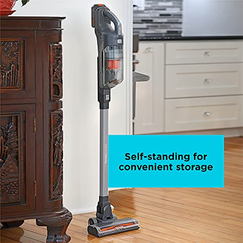 BLACK+DECKER POWERSERIES+ 20V MAX Cordless Vacuum, LED Floor Lights, Lightweight, Portable, Battery Included (BHFEA18D1)