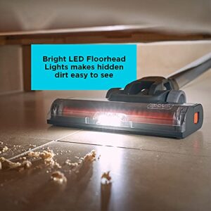 BLACK+DECKER POWERSERIES+ 20V MAX Cordless Vacuum, LED Floor Lights, Lightweight, Portable, Battery Included (BHFEA18D1)