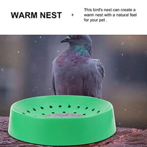 NUOBESTY 4pcs Plastic Bird Nests Dehumidification Bird Egg Basin Pigeon Nesting Bowls Breeding Hatching Box for Pigeons Doves Quails Small Birds Pet Cage Accessory Green