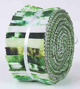soimoi 40pcs tie dye print cotton precut fabrics for quilting craft strips 2.5x42inches jelly roll - green