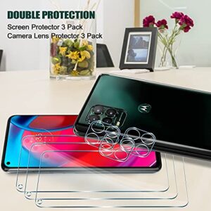 TQLGY 3 Pack Screen Protector for Motorola Moto G Stylus 5G (Not fit G Stylus 4G) with 3 Pack Camera Lens Protector, Tempered Glass, 9H Hardness - HD - Bubble Free - Anti-Scratch - Easy Installation