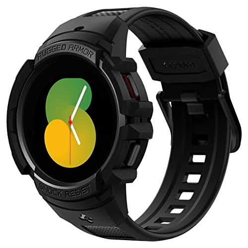 Spigen Rugged Armor Pro Designed for Samsung Galaxy Watch 5, Galaxy Watch 4 Case with Band 44mm (2022/2021) - Black