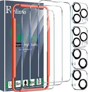 ferilinso designed for iphone 14 plus iphone 14 pro max screen protector 3 pack hd tempered glass with 2 pack camera lens protector case friendly 9h hardness bubble free accesories