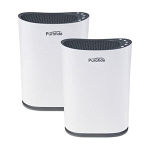 purafide xp280 | veteran owned | 2-yr filter life | h13 hepa air purifier | elegant old fashion controls | 1700 sq ft coverage. home, bedroom, pets, dust - white, 2-pack