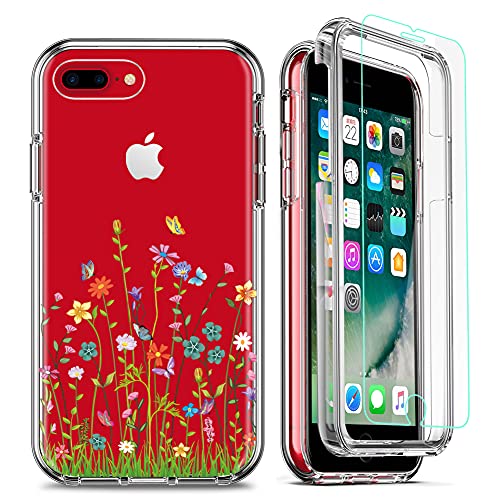 FIRMGE for iPhone 8 Plus Case, Compatible iPhone 7 Plus/6S Plus/6 Plus Case 5.5 Inch, with [2 x Tempered Glass Screen Protector] Full-Body Coverage Heavy Duty Shockproof Phone Protective Cover- LK001