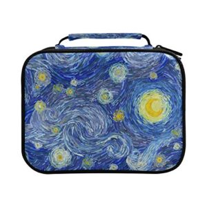 staytop colored pencil case slot holds 64 colored pencils or 96 gel pens with zipper closure pencil cases pen organizer for student or artist-art van gogh oil painting