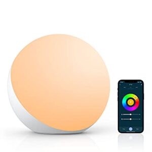 Smart Table Lamp, Dimmable Desk Lamp with App / Voice Control, LED RGB Color Changing Touch Lamp, Night Lamp for Bedroom Compatible with Alexa and Google Home