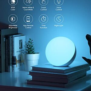 Smart Table Lamp, Dimmable Desk Lamp with App / Voice Control, LED RGB Color Changing Touch Lamp, Night Lamp for Bedroom Compatible with Alexa and Google Home