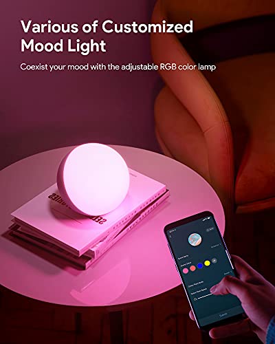 Smart Table Lamp, Dimmable Desk Lamp with App / Voice Control, LED RGB Color Changing Touch Lamp, Night Lamp for Bedroom Compatible with Alexa and Google Home