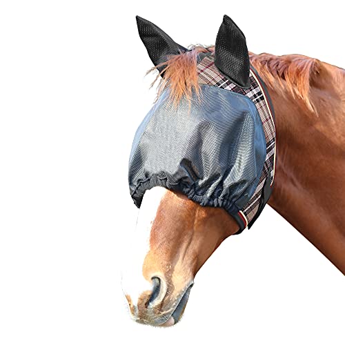 Kensington UViator Dartless Protective Fly Mask UV Eye Protection Mask for Horse with Web Trim and Soft Ears Cover - XL, Atlantis