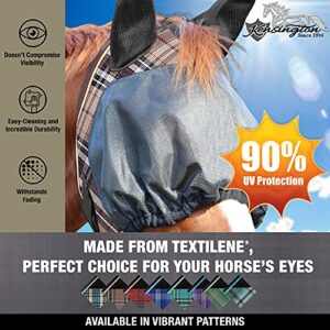 Kensington UViator Dartless Protective Fly Mask UV Eye Protection Mask for Horse with Web Trim and Soft Ears Cover - XL, Atlantis