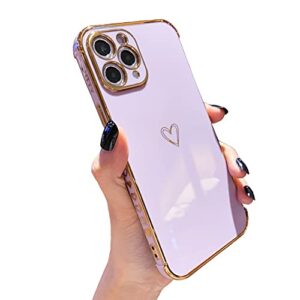 lutty compatible with iphone 11 pro max case cute luxury cover for women, [military-grade camera protection & shockproof reinforced corners ] soft tpu bumper cover cases (6.5 inch) -candy purple