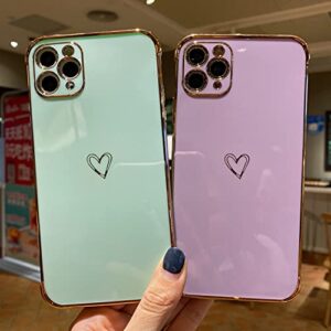 LUTTY Compatible with iPhone 11 Pro Max Case Cute Luxury Cover for Women, [Military-Grade Camera Protection & Shockproof Reinforced Corners ] Soft TPU Bumper Cover Cases (6.5 inch) -Candy Purple