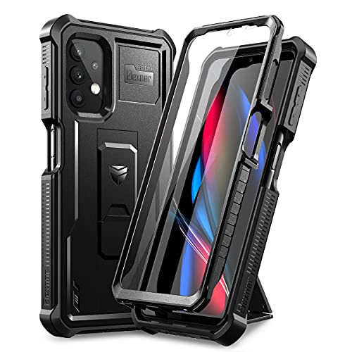 Dexnor for Samsung Galaxy A32 5G Case, [Built in Screen Protector and Kickstand] Heavy Duty Military Grade Protection Shockproof Protective Cover for Samsung Galaxy A32 5G Black