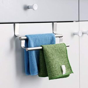 DOITOOL Towel Racks, Bathroom Double Towel Bar Stainless Steel Over The Door Towel Bar Brushed Towel Hanger Over Cabinet Kitchen Dish Towel Bar Rack