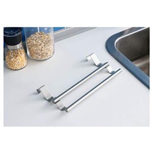 DOITOOL Towel Racks, Bathroom Double Towel Bar Stainless Steel Over The Door Towel Bar Brushed Towel Hanger Over Cabinet Kitchen Dish Towel Bar Rack