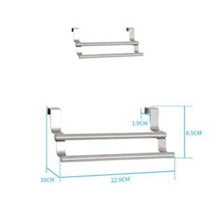 DOITOOL Towel Racks, Bathroom Double Towel Bar Stainless Steel Over The Door Towel Bar Brushed Towel Hanger Over Cabinet Kitchen Dish Towel Bar Rack