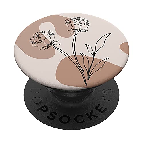 Boho Rose Flower Beige Terracotta Bohemian Aesthetic Women PopSockets Swappable PopGrip