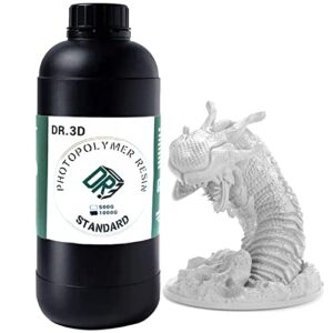 【dr.3d】 3d printer resin 405nm resin for 3d printer, standard photopolymer resin with rapid lcd uv-curing for lcd 3d printing, 1000g white