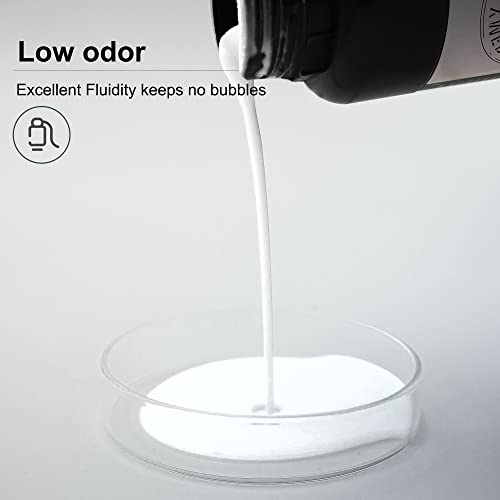 【DR.3D】 3D Printer Resin 405nm Resin for 3D Printer, Standard Photopolymer Resin with Rapid LCD UV-Curing for LCD 3D Printing, 1000g White