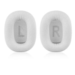 jecobb replacement earpads for apple airpods max headphones with mesh fabric & memory foam ear cushions (silver)