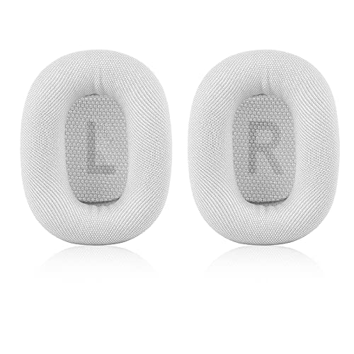 Jecobb Replacement Earpads for Apple AirPods Max Headphones with Mesh Fabric & Memory Foam Ear Cushions (Silver)