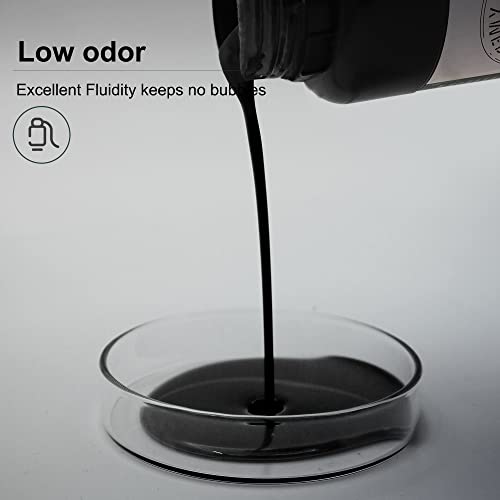 【DR.3D】 3D Printer Resin 405nm Resin for 3D Printer, Low Odor Standard Photopolymer Resin with Rapid LCD UV-Curing for LCD 3D Printing, 1000g Black