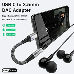 USB C Headphone Adapter for Samsung S21 S22 S23 Ultra, USB C to 3.5mm Audio Adapter Hi-Res DAC Dongle USB Type C to Aux Headphone Jack for Samsung Galaxy A53 S20 FE Google Pixel 7 6a OnePlus 10 Pro