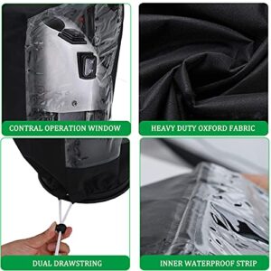 Electric Tongue Jack Head Cover with PVC Visualization Window, Dual Drawstring Closure，RV Tongue Jack Cover for Trailer/Camper/Plug Protector, Universal & Waterproof Jack Cover (10’’L x 5’’W x 14’’H)