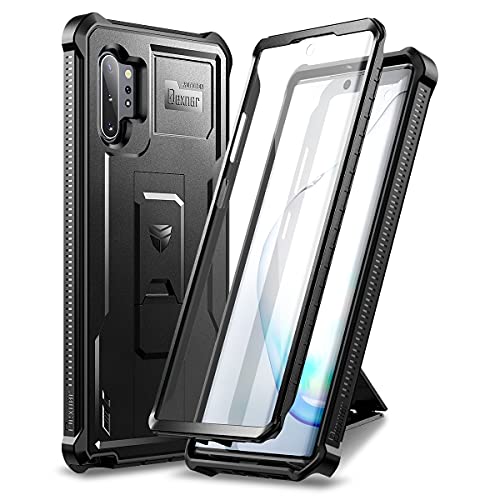 Dexnor for Samsung Galaxy Note 10+ Plus Case, [Built in Screen Protector and Kickstand] Heavy Duty Military Grade Protection Shockproof Protective Cover for Samsung Galaxy Note 10 Plus Black