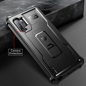 Dexnor for Samsung Galaxy Note 10+ Plus Case, [Built in Screen Protector and Kickstand] Heavy Duty Military Grade Protection Shockproof Protective Cover for Samsung Galaxy Note 10 Plus Black