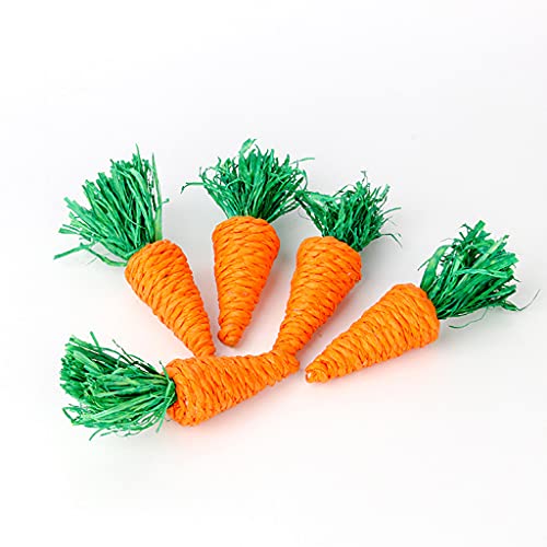 5 Pack Hay Treat Pet Chew Toys for Chinchilla Guinea Pig Rabbit Hamster Gerbil Degu Bunny Natural Grass Cage Accessories Grass chew Toys for Rabbit