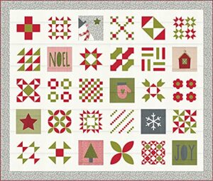 sweetwater red barn christmas starlite sampler quilt kit moda fabrics kit55530, assorted
