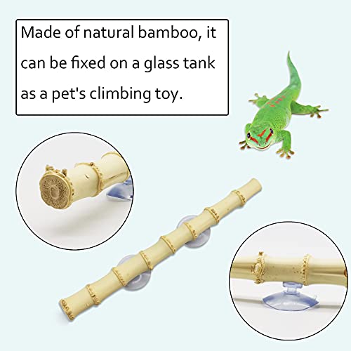 kathson Reptile Plants Hanging Plastic Fake Climbing Terrarium Plant Decor Bearded Dragons Corner Branch Habitat Decorations for Amphibian Lizards Crested Gecko Snake Hermit Crab Frogs (Bamboo) 3Pcs