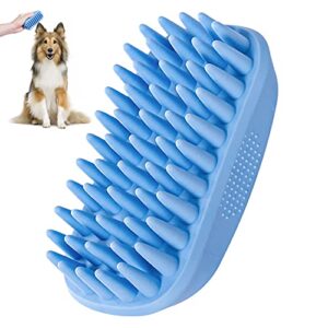 Dog Bath Brush,Rubber Dog Shampoo Grooming Brush, Silicone Dog Shower Wash Curry Brush, Pet Scrubber for Short Long Haired Dogs Cats Massage Comb, Soft Shedding Bathing Brush Removes Loose & Shed Fur