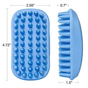 Dog Bath Brush,Rubber Dog Shampoo Grooming Brush, Silicone Dog Shower Wash Curry Brush, Pet Scrubber for Short Long Haired Dogs Cats Massage Comb, Soft Shedding Bathing Brush Removes Loose & Shed Fur