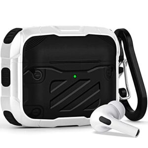 cagos for airpods pro 2nd generation case/airpod pro case, cool protective hard tpu cover compatible with apple airpod pro 2 2022 case and ipod pro case 2019 for men women, white/black