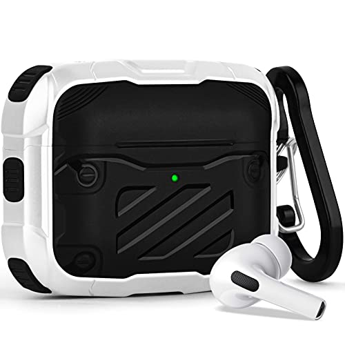 CAGOS for Airpods Pro 2nd Generation Case/Airpod Pro Case, Cool Protective Hard TPU Cover Compatible with Apple Airpod Pro 2 2022 Case and iPod Pro Case 2019 for Men Women, White/Black